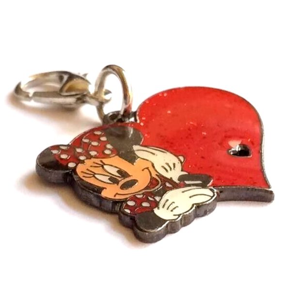 Vintage Disney Minnie Mouse Clip On Charm Bracelet Zipper Pull Valentines Gift - Picture 7 of 13